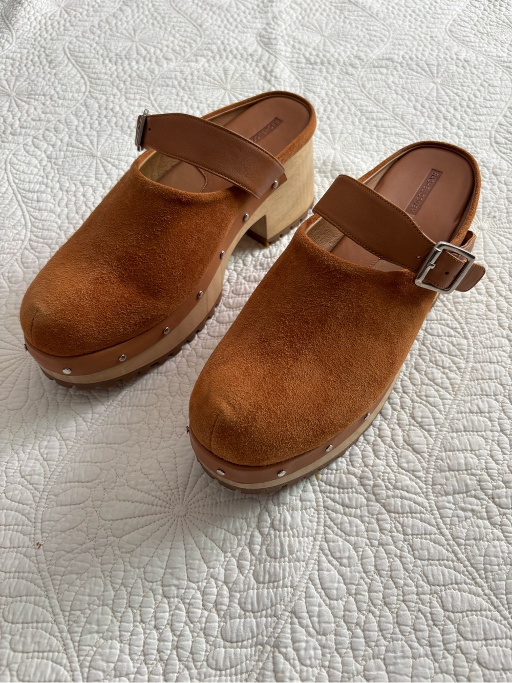 RACHEL COMEY Brown Suede Wood Sole Grader Clogs / 10 - Picture 5 of 11